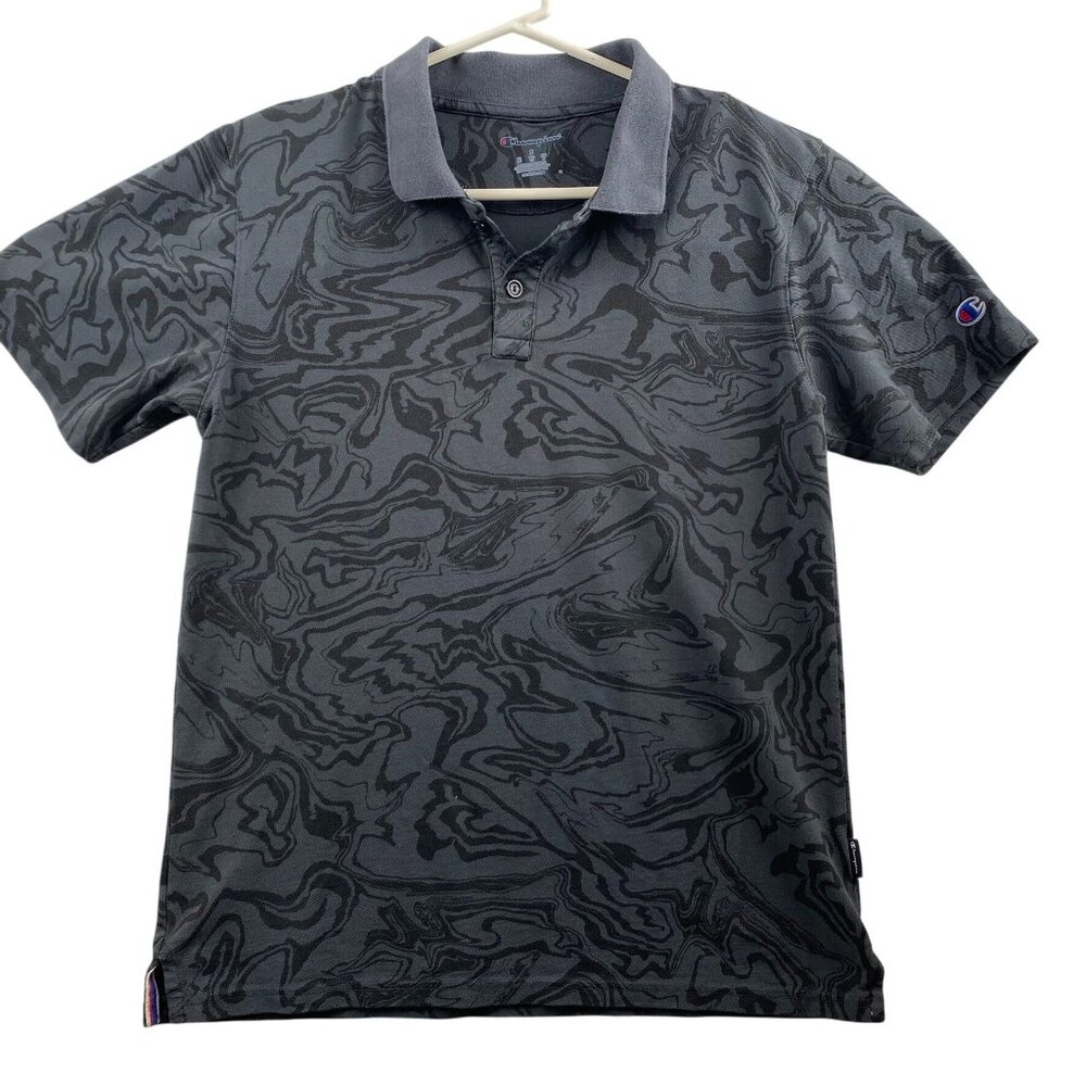 Champion Men's Polo Shirt Small Short-Sleeve With Abstract Camo Pattern